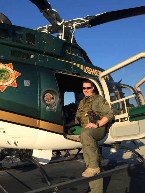 Pilot Paul Bradley has returned to fly the Sonoma County Sheriff's Office Henry-1 helicopter in Sonoma County, Calif. Courtesy photo. paulbradleyhenry1