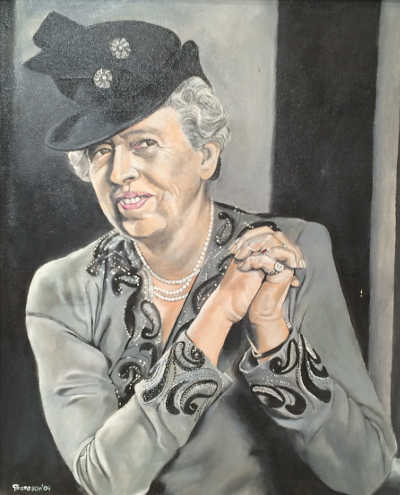 A portrait of First Lady Eleanor Roosevelt by Gerald Thompson. thompsoneleanorroosevelt
