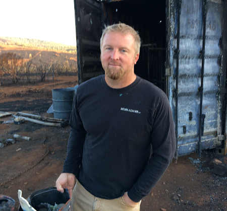 Shawn Harper of Hidden Valley Lake, Calif., led a group of people into safety in a neighbor's swimming pool during the Valley fire in September 2015. Photo by Charlie Breidenfield. valleyfireshawnharper