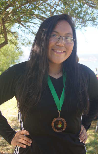 Brianna Riley of Kiana, Alaska, was at Big Valley Rancheria in Lakeport, Calif., on Saturday, July 23, 2016, for the 15th annual Tule Boat Festival, where she won a second-place medal. The high schooler, whose stay began this past week and will extend to Tuesday, July 26, 2016, is a member of Alaska's Arctic Youth Ambassador Program. Photo by Elizabeth Larson/Lake County News. 072316briannarileyedited