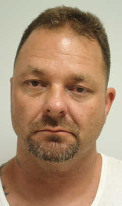 Micah Dane Faulkner, 42, of Clearlake, Calif., was arrested on Saturday, August 6, 2016, on felony charges of being a felon in possession of a firearm, carrying a loaded firearm inside a vehicle, felon in possession of ammunition, felon in possession of a stun gun and possession of a stolen firearm, and a misdemeanor violation of possession of a controlled substance. Lake County Jail photo. 080616faulknermug