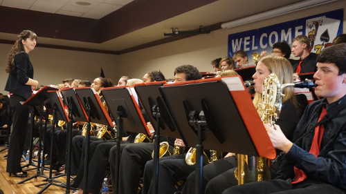 The Clear Lake High School Jazz Band performed at the Lake County Veterans Day celebration on Friday, November 11, 2016, in Lakeport, Calif. Photo by Elizabeth Larson/Lake County News. 111116vetsdayclhsband