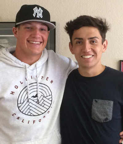 From left, Noah Lyndall and Ricardo Covarrubias are the 2016 recipients of the J. Fletcher and Anne Elliott Educational Scholarship. Photo courtesy of Rian Sommerfield. 2016lyndallcovarrubiasnew