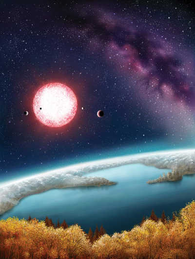 Kepler-186f, seen here in an artist's rendering and discovered in 2014 by a team of astronomers including SF State's Stephen Kane, is one of more than 200 “exoplanets” that researchers say lie within the “habitable zone” of their stars and could potentially have life. Credit: Danielle Futselaar. keplerexoplanet