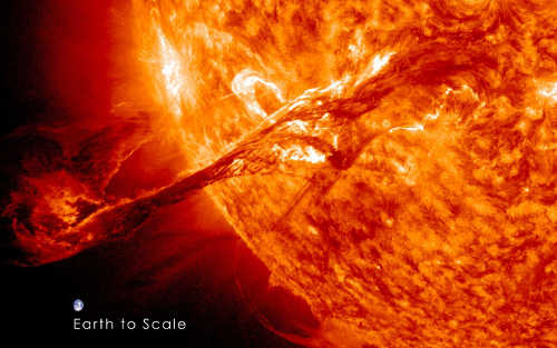 Coronal mass ejections from the sun heat Earth's upper atmosphere, then cool it dramatically, according to a new University of Colorado Boulder study. Image courtesy of NASA. nasacoronalmasswithearth
