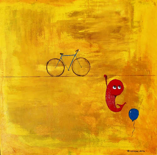 The work of Cris Qualiana will be on display at the Lake County Wine Studio in October 2016. qualianayellowfish