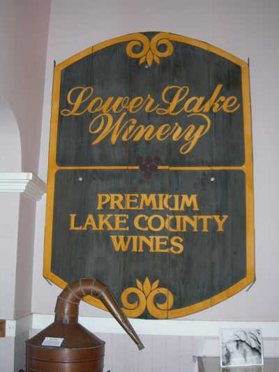 The Lower Lake Winery helped to begin to reestablish Lake County, Calif., as a wine-producing region. Photo by Kathleen Scavone. scavonellwinerysign