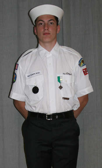 Konocti Phoenix Sea Scout Boatswain and Middletown High School senior Justin Hingston of Lake County, Calif., worked aboard the USCG Tall Ship Eagle this past summer. His experience as a Sea Scout crew member and leader, as well as participation in programs such as the USCG Eagle summer cruise and Sea Scout Experience Advanced Leadership have prepared him for a career in the maritime industry. Photo by Simone Hingston-Roos. seascoutsjustinhingston